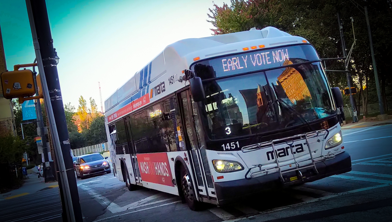 Early vote bus headsign stylized